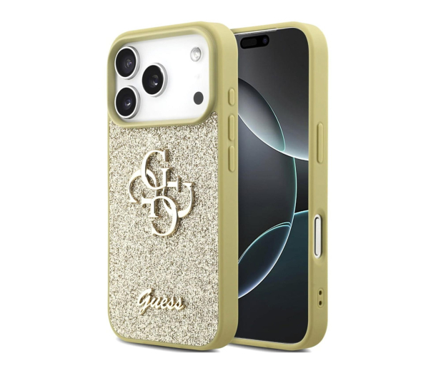 Guess Fixed Glitter Big 4G do iPhone 17 Pro złoty - 1365532 - zdjęcie